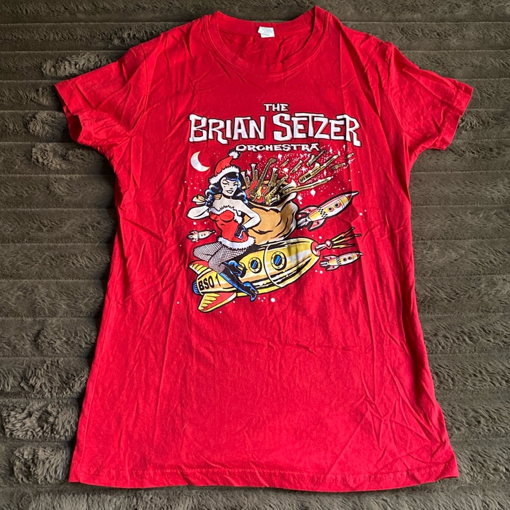 Brian setzer from the stray cats Christmas shirt